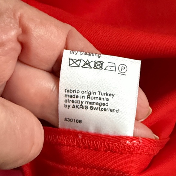 New AKRIS Punto Color Border Belted Cotton Poplin Midi Dress Sz S/6 US-42 EU - Picture 15 of 16